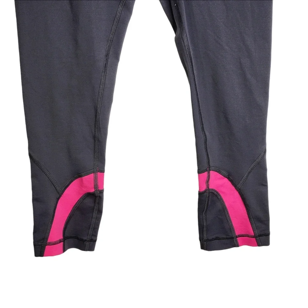 Lululemon Run Inspire Crop‎ II Legging Women's Size 4 Grey Heathered Grey Pink